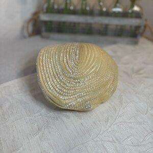 Vintage sequined calot ladies cocktail party hat from the 1950’s. New Look.